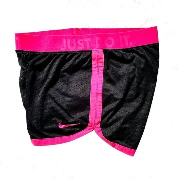 Nike Dri Fit Black & Hot Pink Mesh Active Shorts - Picture 5 of 10